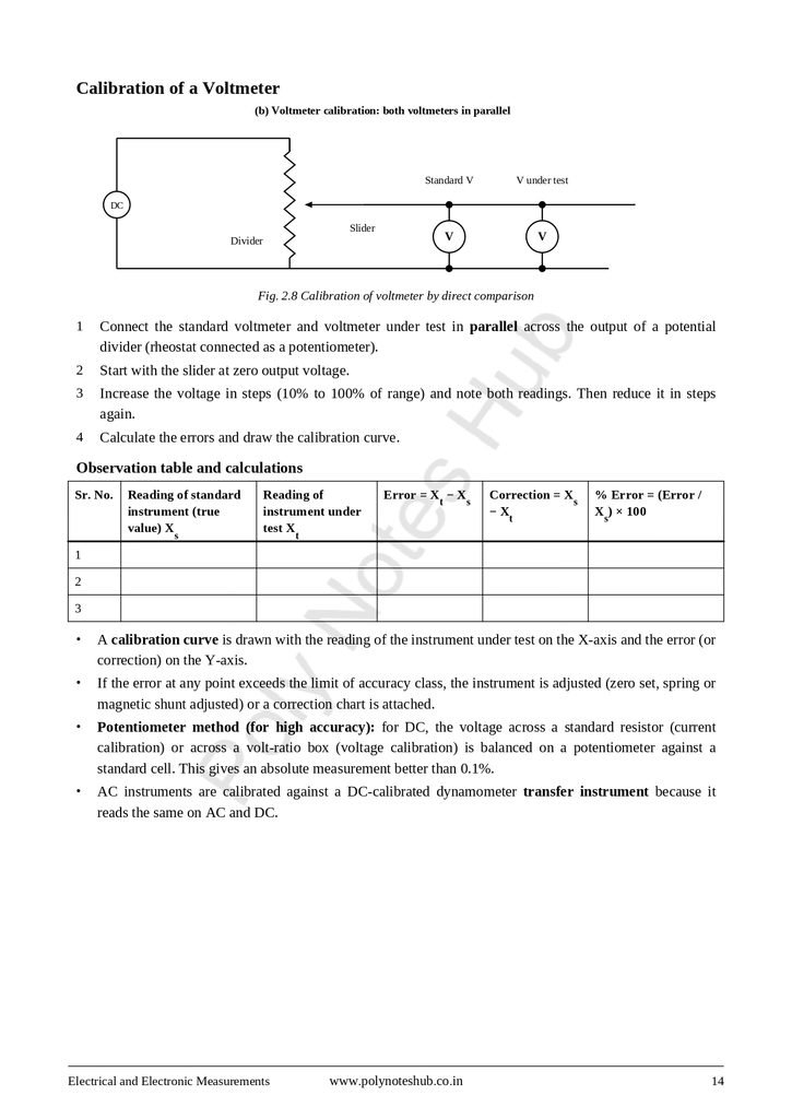 Electrical and Electronics Measurement Free Notes PDF - Download Now Poly Notes Hub Free Lecture Notes PDFs of Electrical and Electronics Measurement of 3rd semester syllabus of electrical engineering - poly notes hub