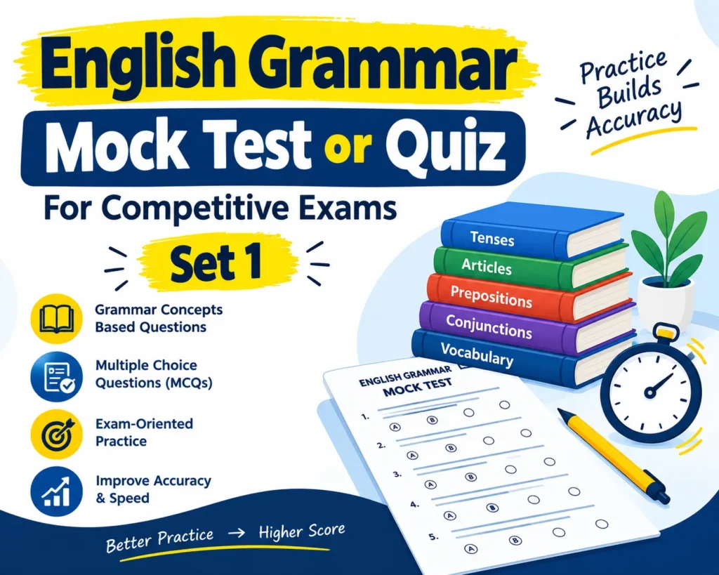 English Grammar Mock Test or Quiz For Competitive Exams - Set 1 - Poly Notes Hub