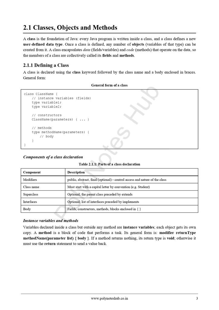 Java Programming Notes PDF - Free Download Poly Notes Hub Java programming free notes pdfs of computer science and engineering syllabus - poly notes hub