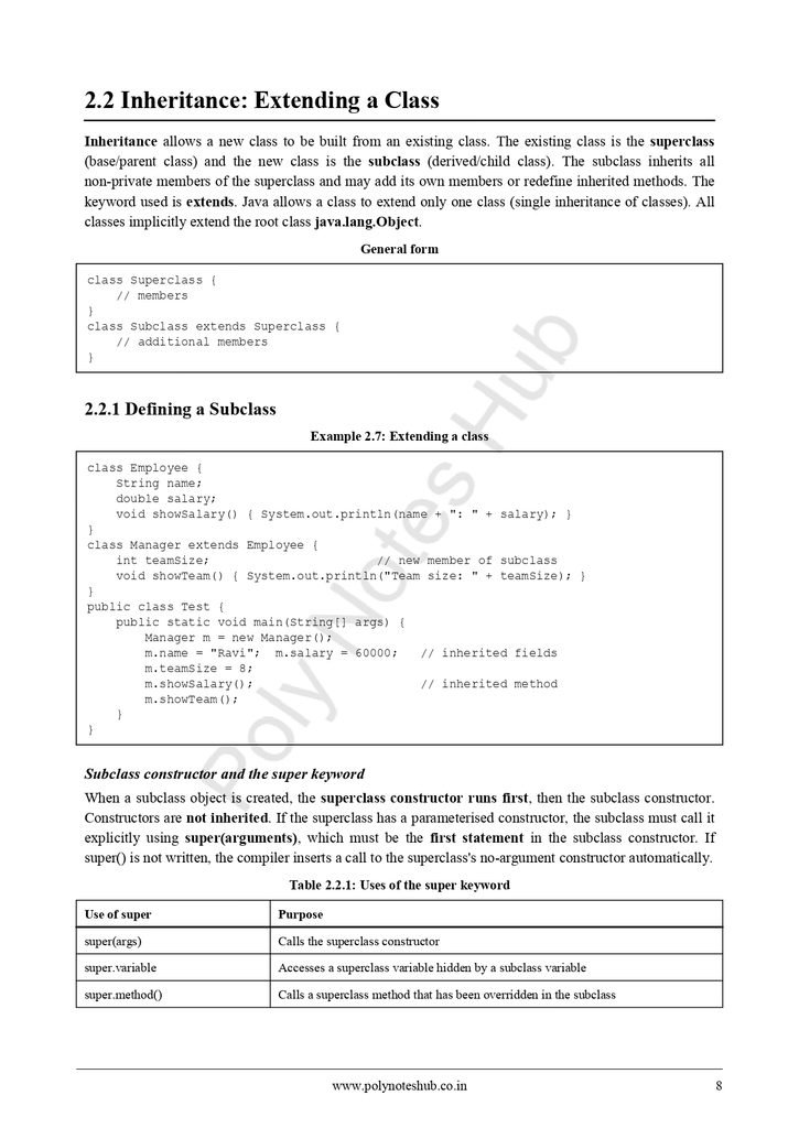 Java Programming Notes PDF - Free Download Poly Notes Hub Java programming free notes pdfs of computer science and engineering syllabus - poly notes hub