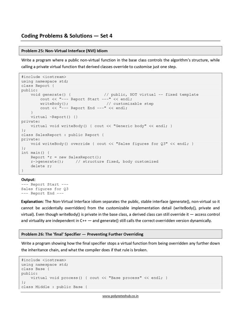 Polymorphism in C++ Free Notes PDF - Download Now Poly Notes Hub Download Polymorphism in C++ Free Notes PDF for computer science students - poly notes hub