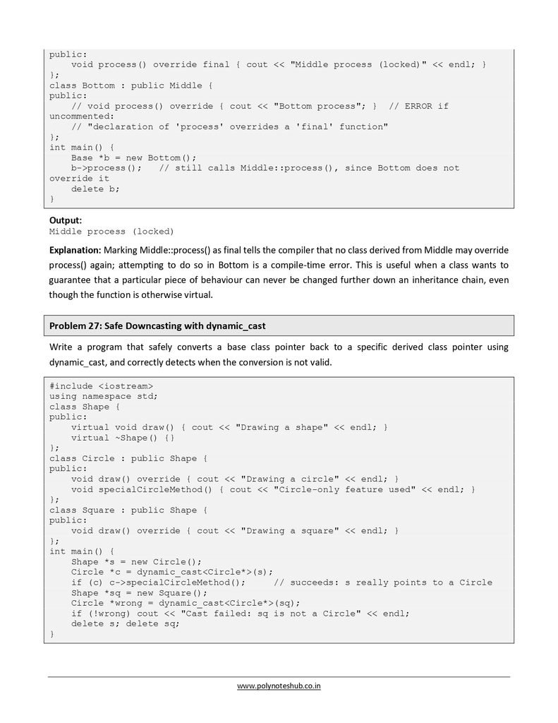 Polymorphism in C++ Free Notes PDF - Download Now Poly Notes Hub Download Polymorphism in C++ Free Notes PDF for computer science students - poly notes hub