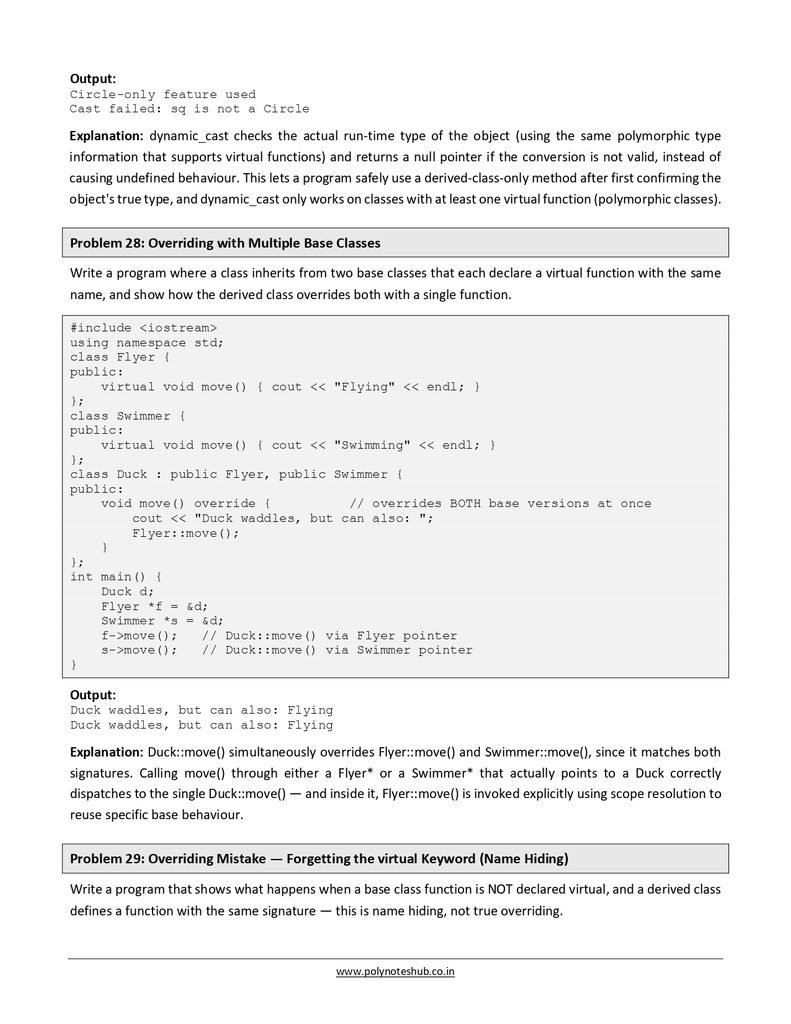 Polymorphism in C++ Free Notes PDF - Download Now Poly Notes Hub Download Polymorphism in C++ Free Notes PDF for computer science students - poly notes hub