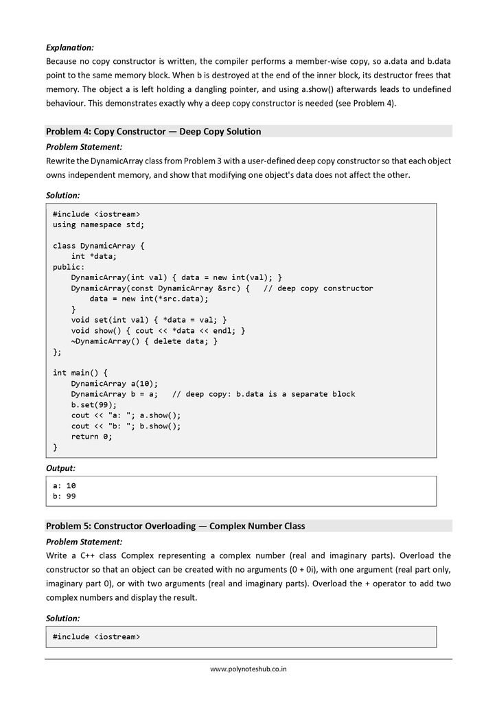Constructors and Destructors in C++ Free Notes PDF - Download Now Poly Notes Hub Download Constructors and Destructors in C++ Free Notes PDF for computer science and technology students - poly notes hub