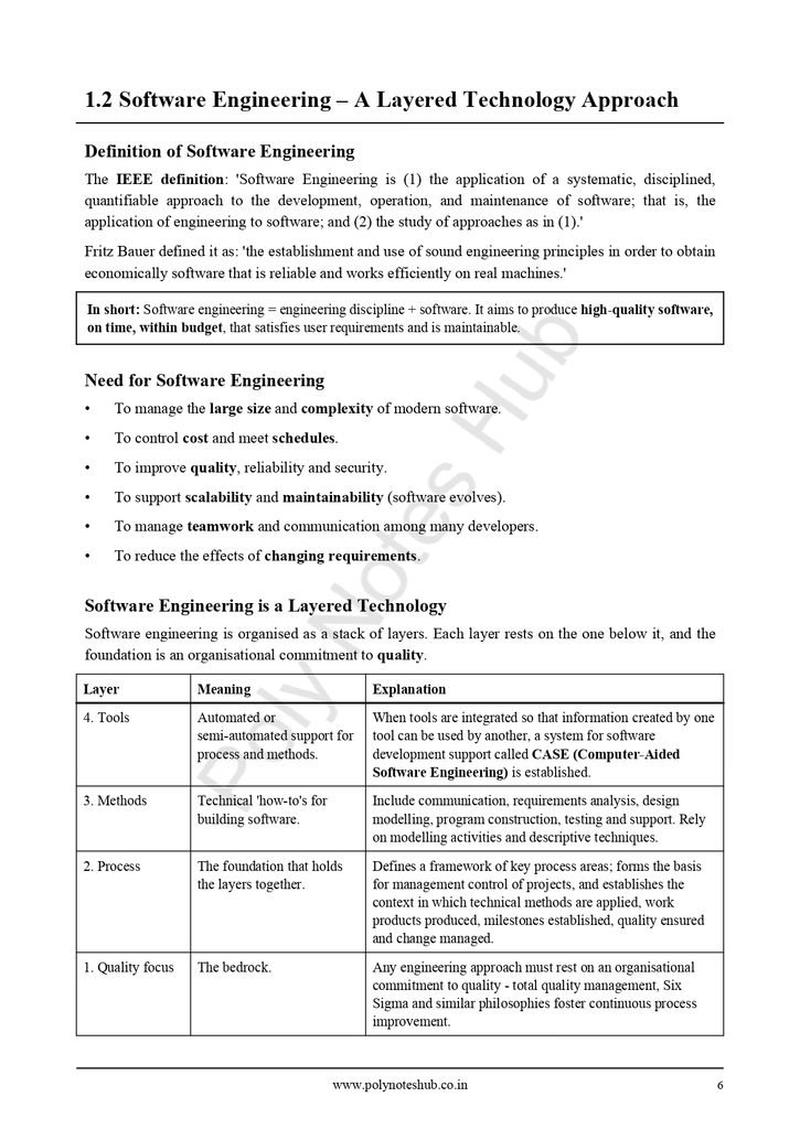 Software Engineering Notes PDF - Free Download Poly Notes Hub Software Engineering Free Lecture and Handwritten Notes PDFs - Poly Notes Hub