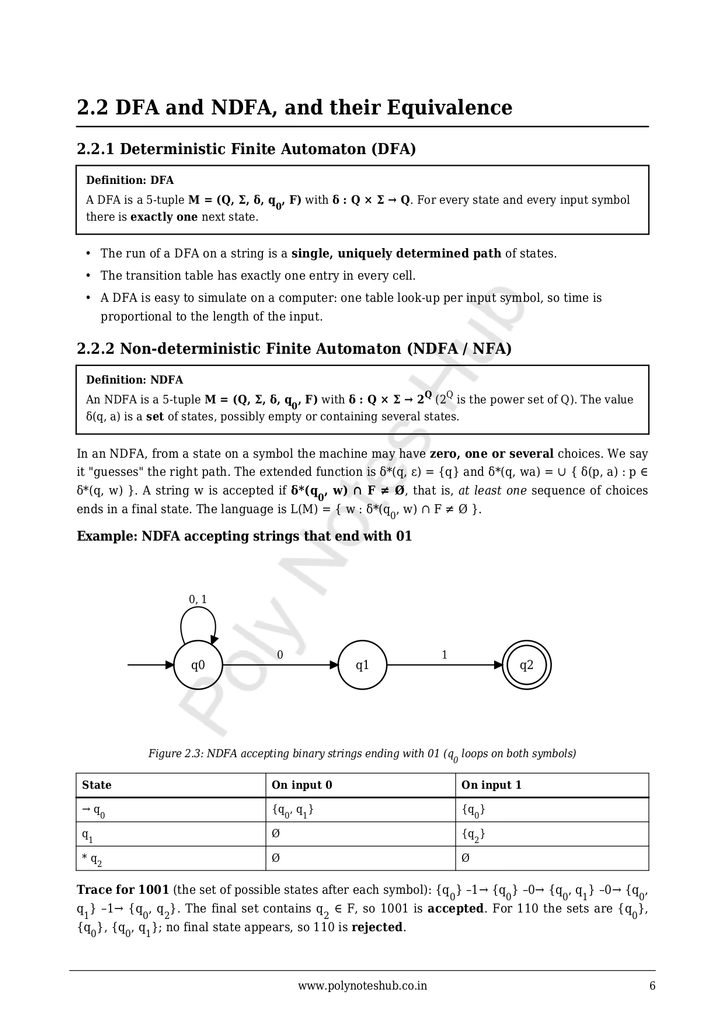 Theory of Computation Notes PDF - Free Download Poly Notes Hub Free Lecture Notes PDFs of Theory of Computation - poly notes hub