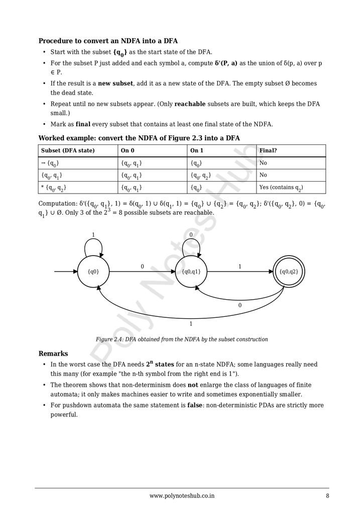Theory of Computation Notes PDF - Free Download Poly Notes Hub Free Lecture Notes PDFs of Theory of Computation - poly notes hub