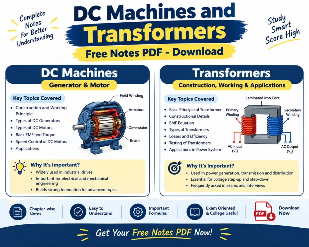 DC Machines and Transformers Free Notes PDF Download - Poly Notes Hub