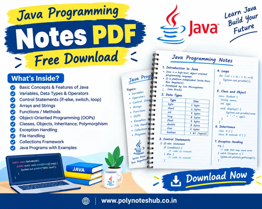 Java Programming Notes PDF - Free Download - Poly Notes Hub