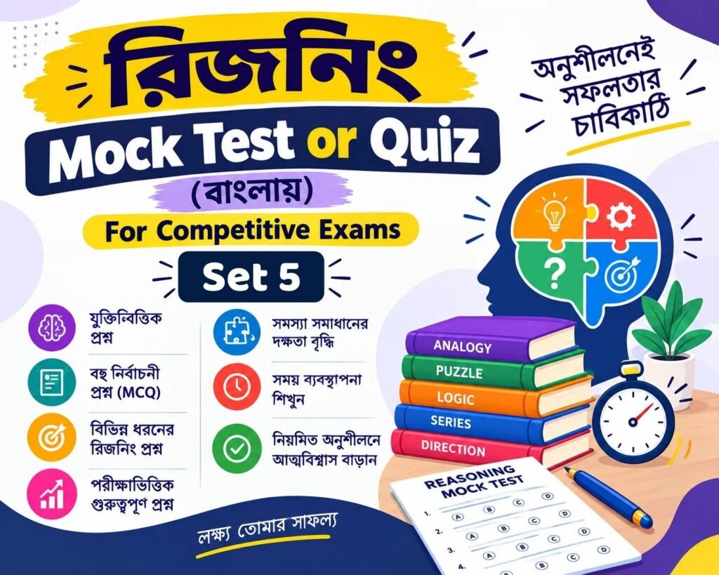 Reasoning Mock Test or Quiz in Bengali For Competitive Exams - Set 5 - Poly Notes Hub